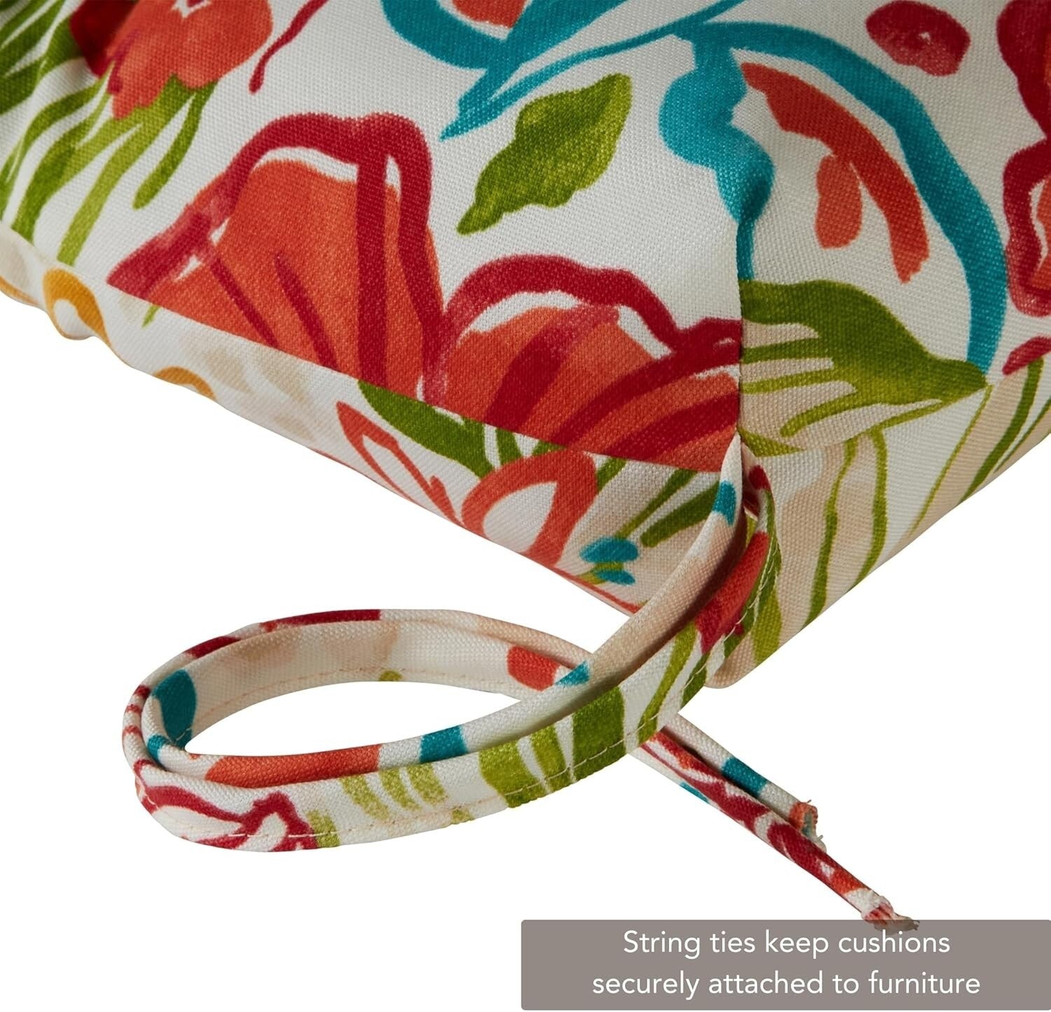 Garden Floral High Back Chair Cushion Set, 2 Pieces - Fade & Stain Resistant