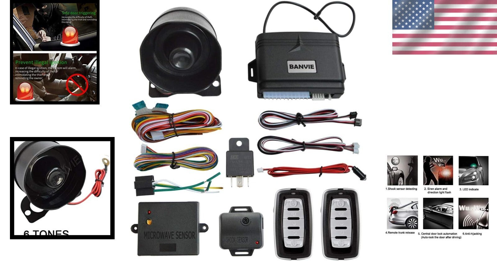 Advanced Car Security System - Keyless Entry Alarm with Engine Cut-Off Relay