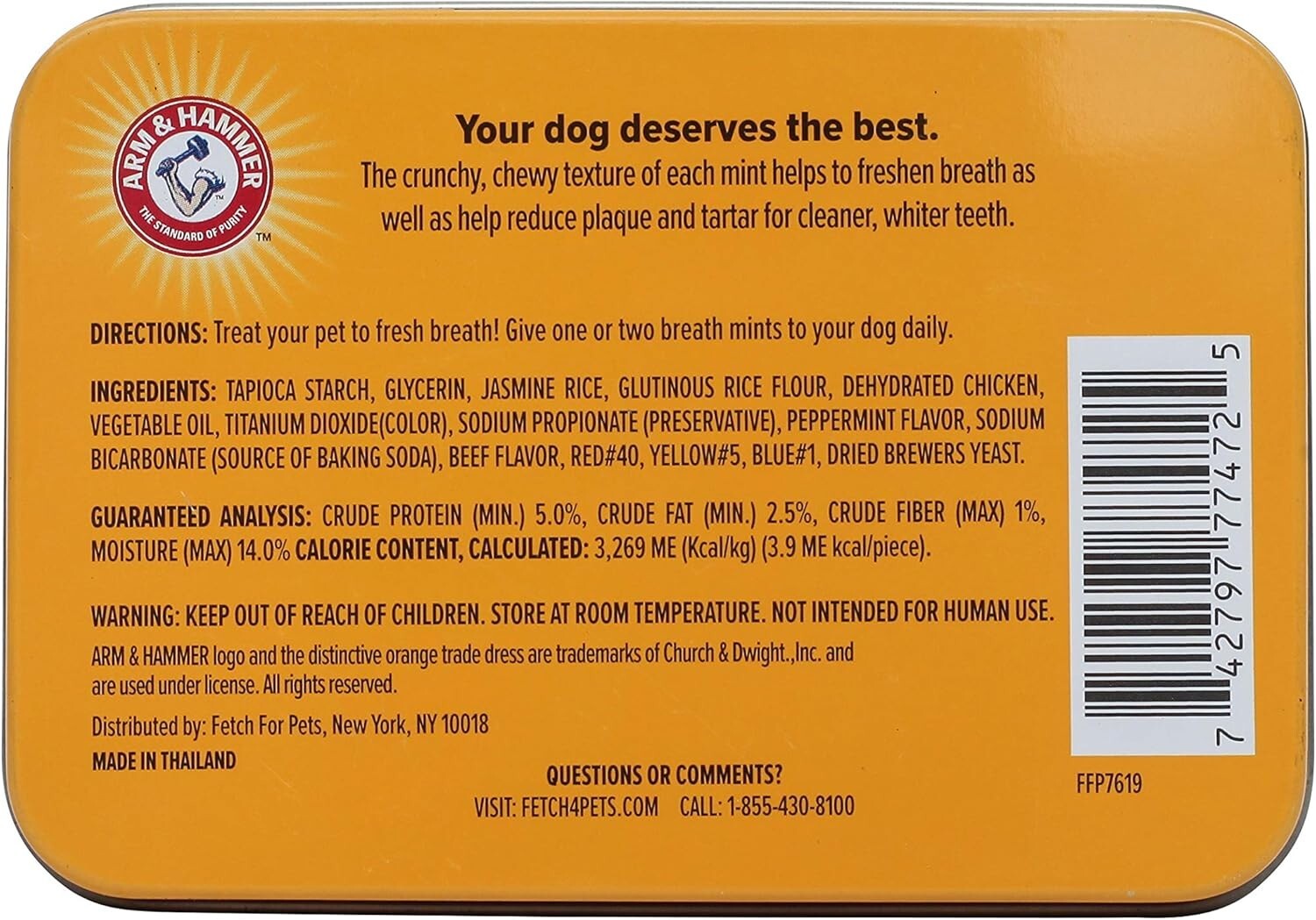 Beef Flavor Dog Dental Mints - Tartar Control Chews for Fresh Breath (60 Pack)