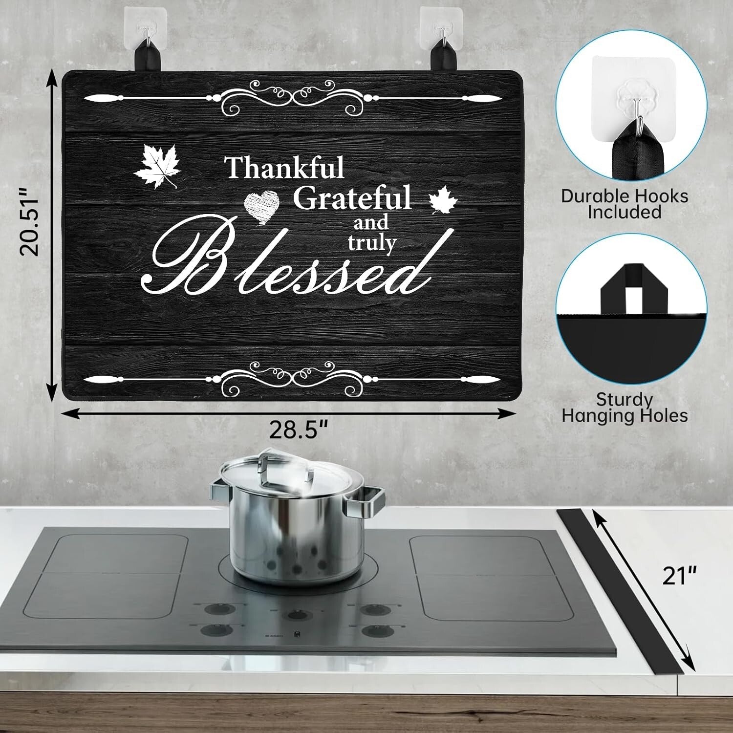 Elegant Heat Resistant Stove Top Cover - 28.5”x20.5” for Protective Kitchen S...
