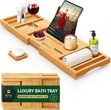 Load image into Gallery viewer, Stylish Bamboo Bath Tray - Expandable &amp; Waterproof Design for Luxurious Soaks