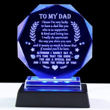 Load image into Gallery viewer, Elegant Glass Keepsake for Dad with LED Base - Meaningful Gift for Any Occasion