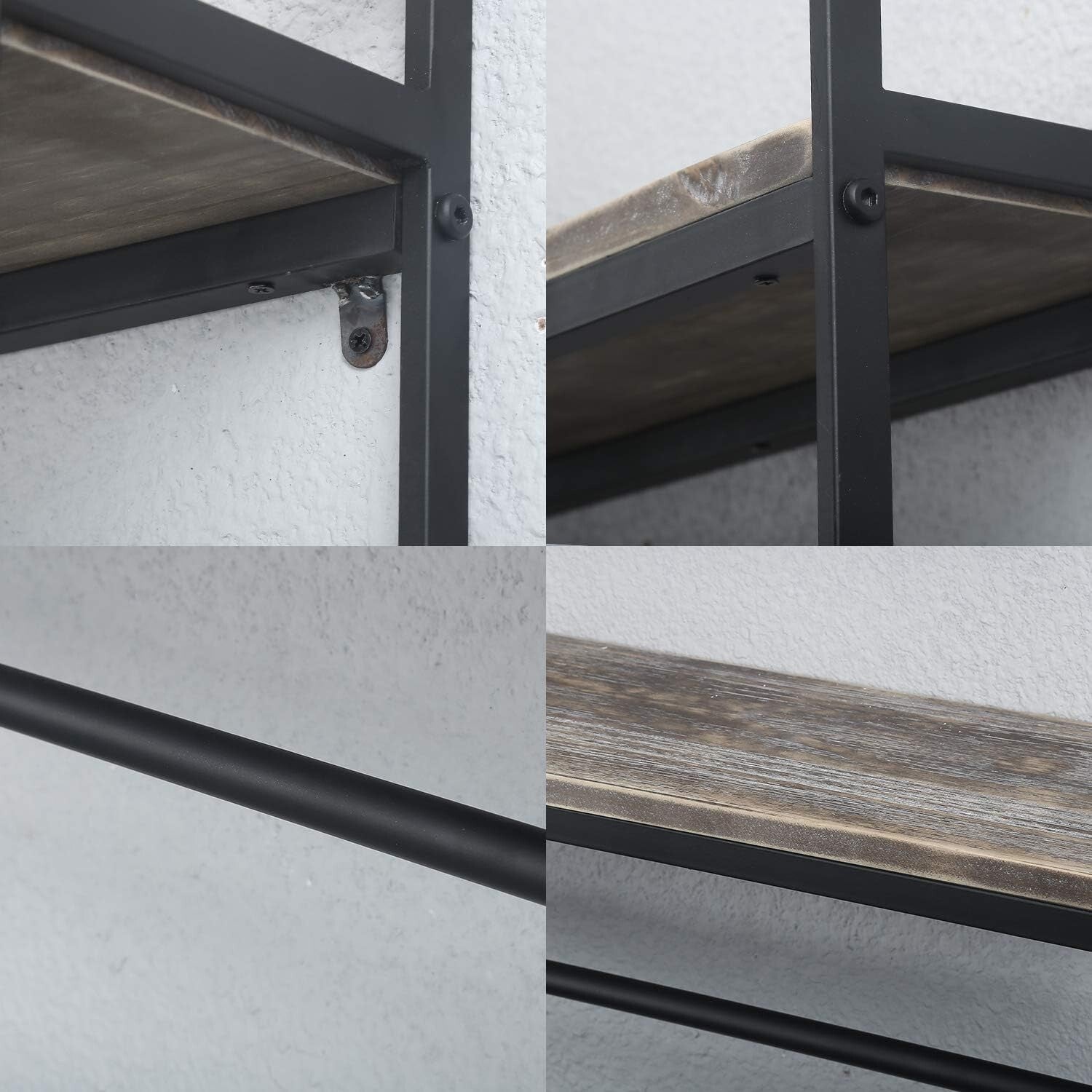 Durable Rustic Bathroom Shelves - 24” Wall-Mounted Towel Bar & Utility Organizer