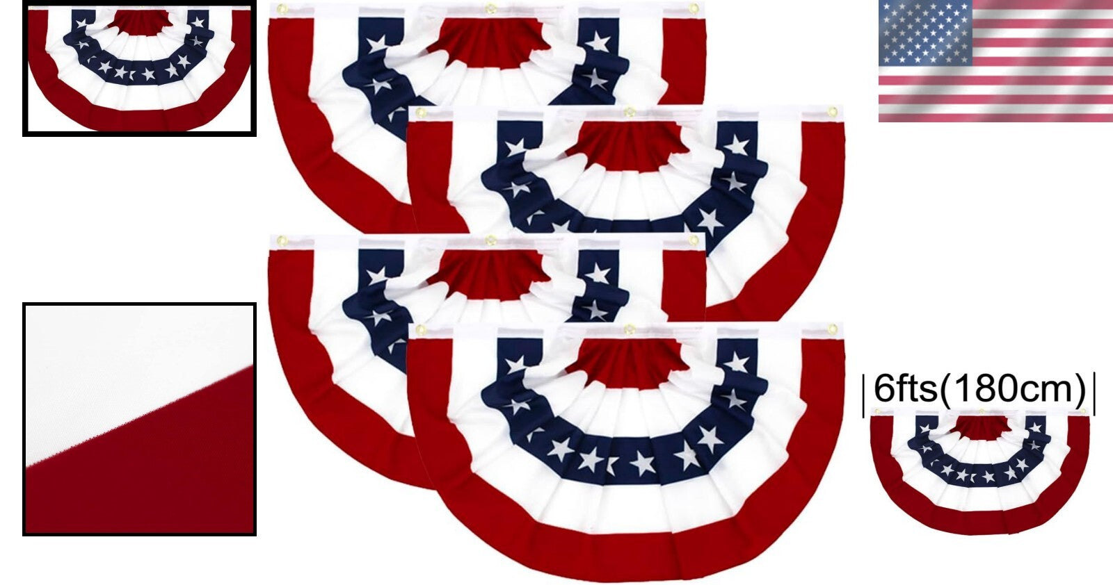 Patriotic 3x6 Ft Weather Resistant Fan Flags - Perfect for National Celebrations