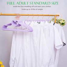 Load image into Gallery viewer, Ultra-Thin Space Saving Light Purple Velvet Hangers with Durable Rose Gold Hooks