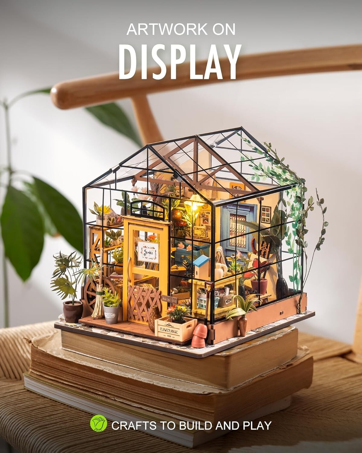 Charming DIY Mini Greenhouse Kit with Furniture: Perfect Gift for Plant Lovers