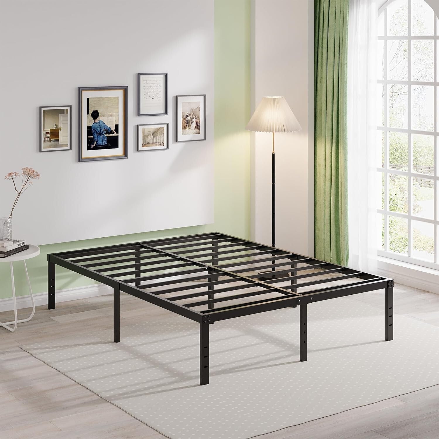 Metal King Bed Frame with 14-Inch Height - Fade Resistant, Squeak Resistant