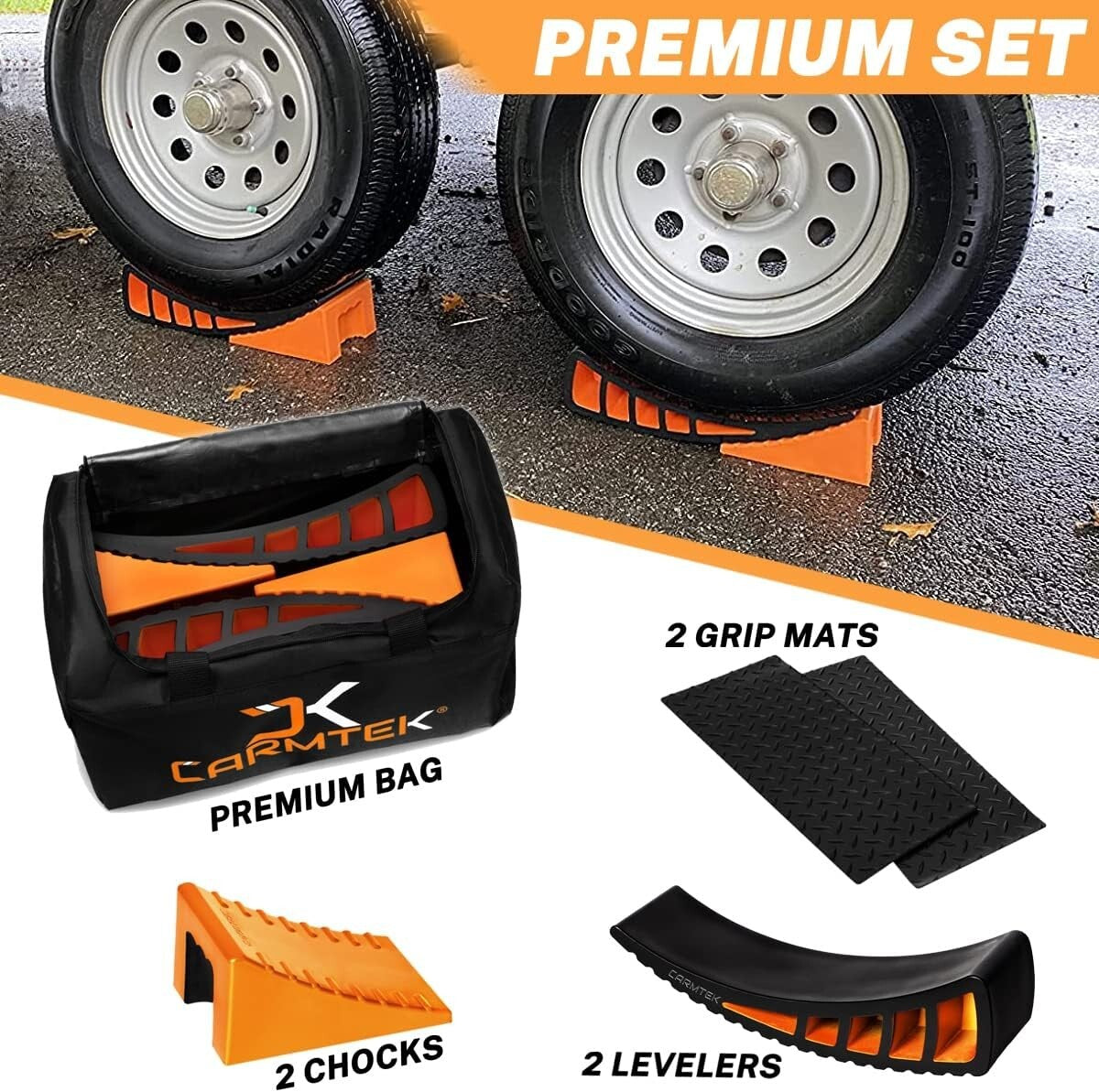 Effortless RV Leveling Kit - Premium Camper Levelers with Carry Bag Included