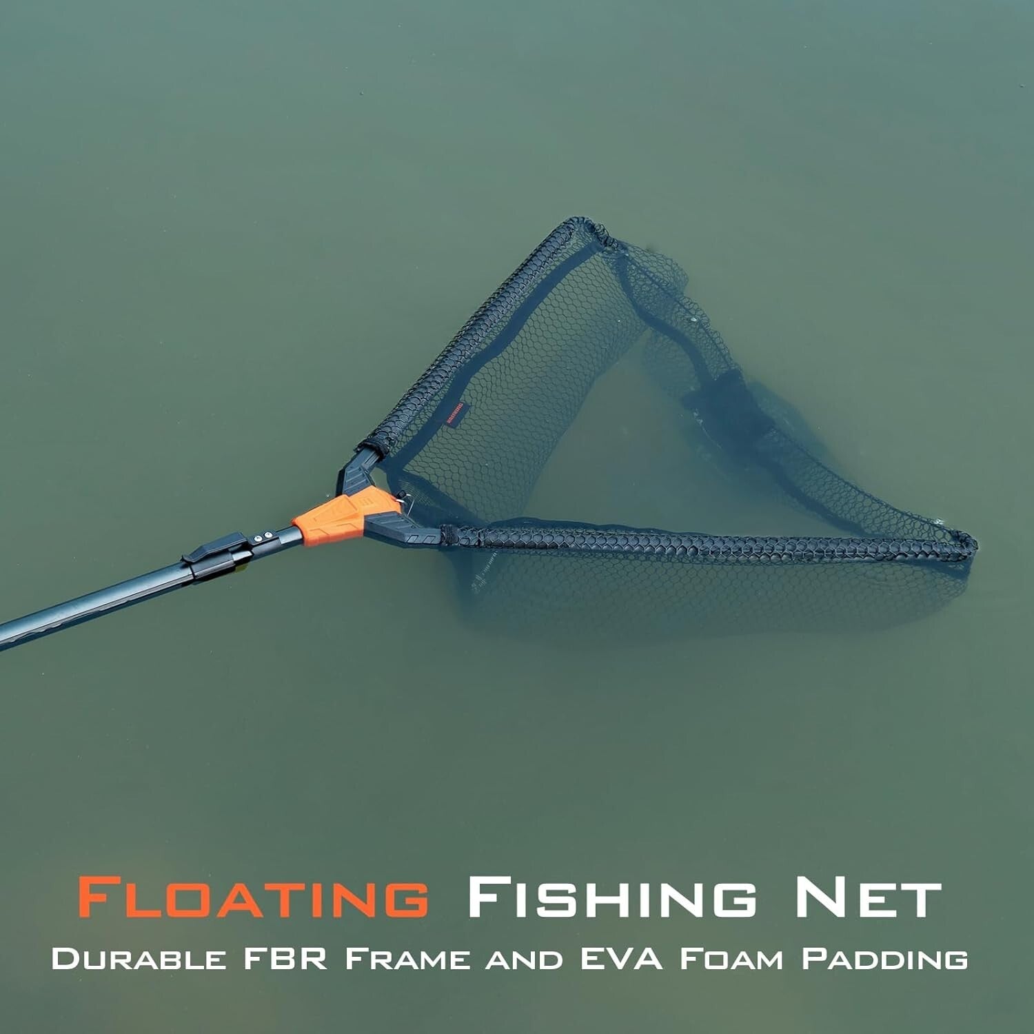 Lightweight Fish Landing Net with Triangle Design & Built-in Length Measurement