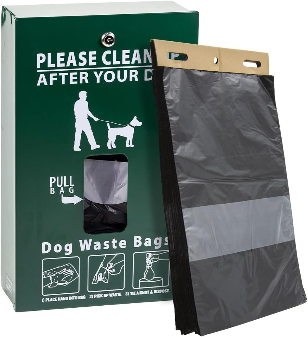 3200 Elite Opaque Black Dog Waste Bags with Pull-Strap for Easy Dispensing