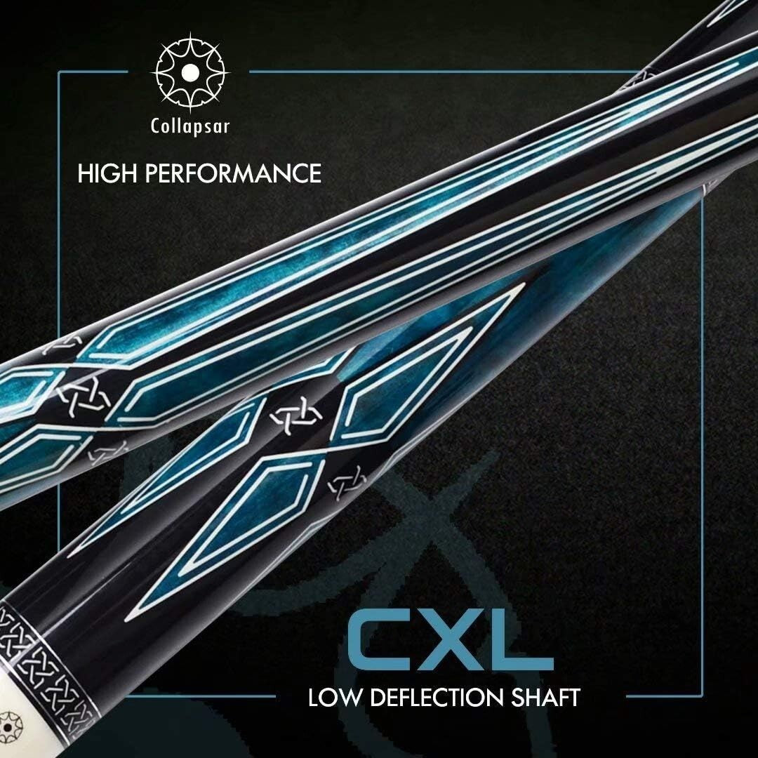 Sleek Blue Stained CXL Pool Cue with 1X1 Case: Your Ultimate Billiard Companion