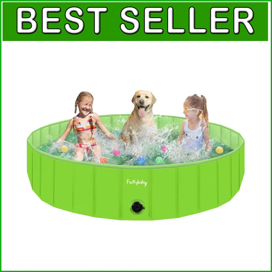 Foldable 63'' Dog Pool - Safe and Durable Wading Pool for Pets and Kids