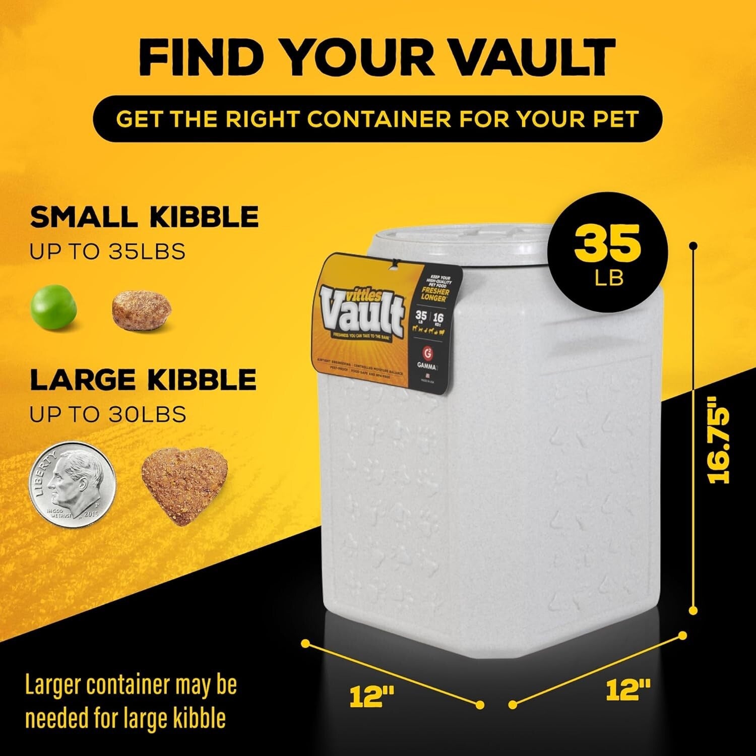 Eco-Friendly Airtight Pet Food Container - 35 lbs Dog and Cat Food Storage Bin