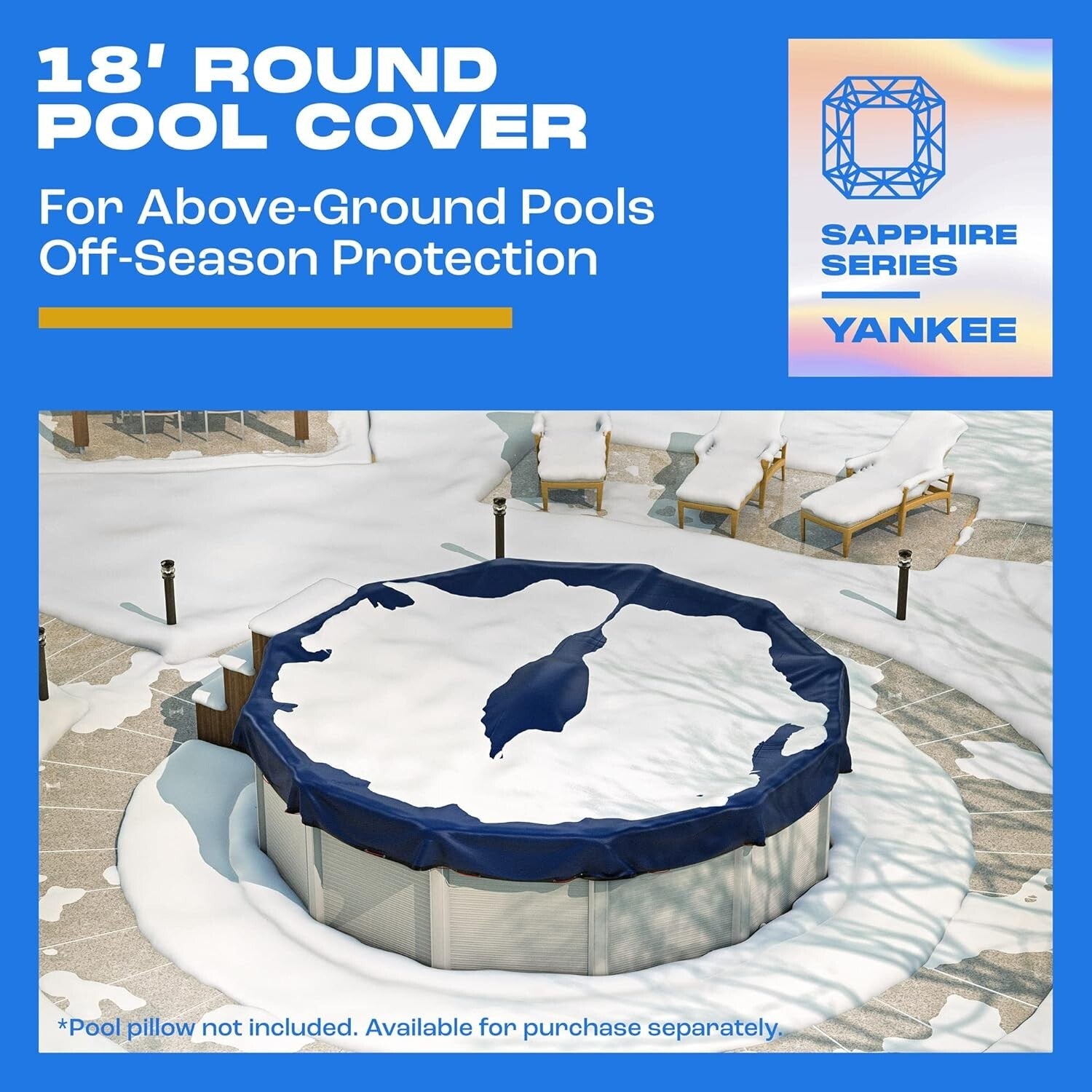 18 Ft Round Winter Pool Cover - Extra Thick & Weather Resistant for Above Ground