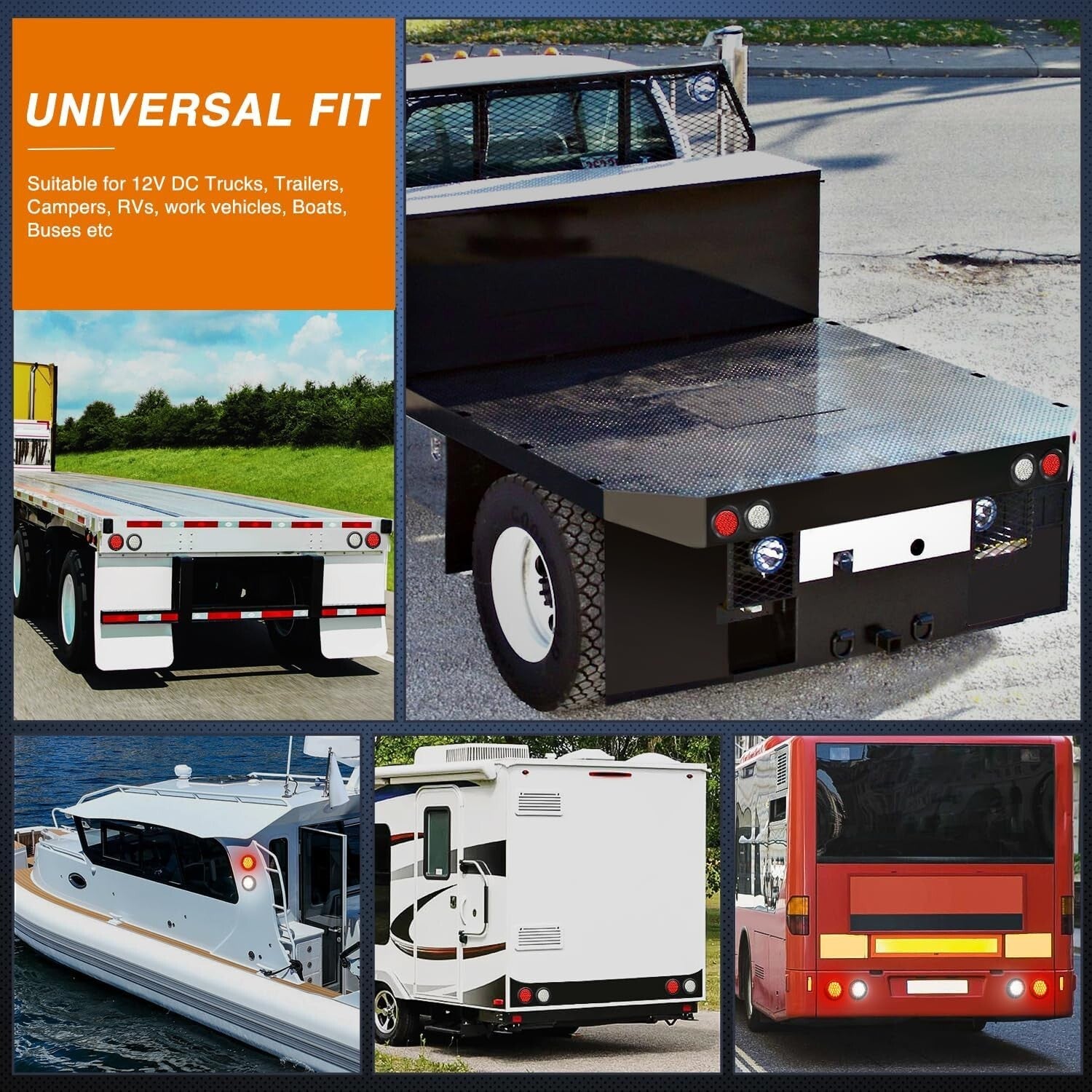 Dual Mode 4-Inch LED Tail & Turn Signal Lights for Trucks & Trailers - Set of 4