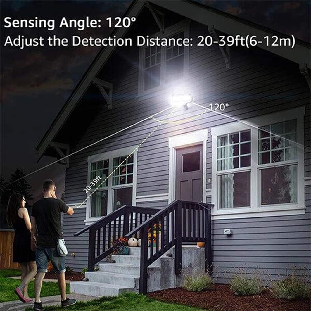 Bright 2800 Lumen Outdoor Motion Sensor Flood Lights - 4 Working Modes, 2-Pack