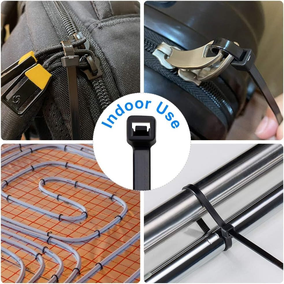 Professional Grade 8 Inch Black Zip Ties - 5000 Pack, 50lb Tensile Strength