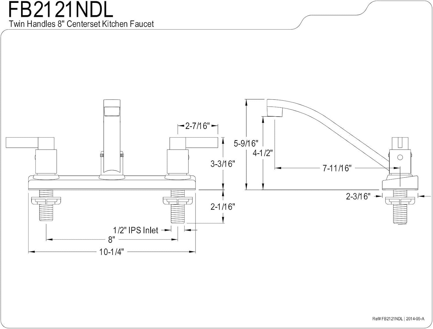 Elegant 8-Inch Centerset Kitchen Faucet with Low Arc Spout and Dual Handles