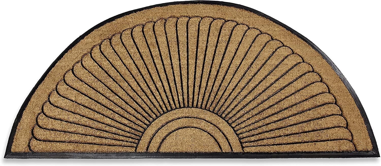 Geometric Sun Ray Doormat: Extra Large Eco-Friendly Outdoor Mat 3x6 Feet