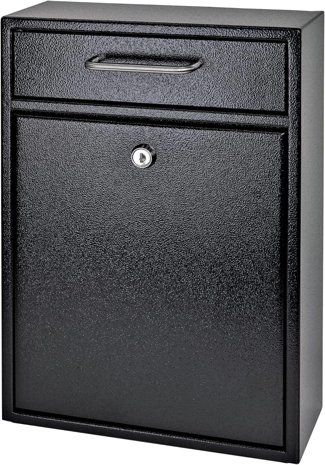 High Security Wall-Mounted Mailbox - Durable Steel Locking Drop Box for Offices