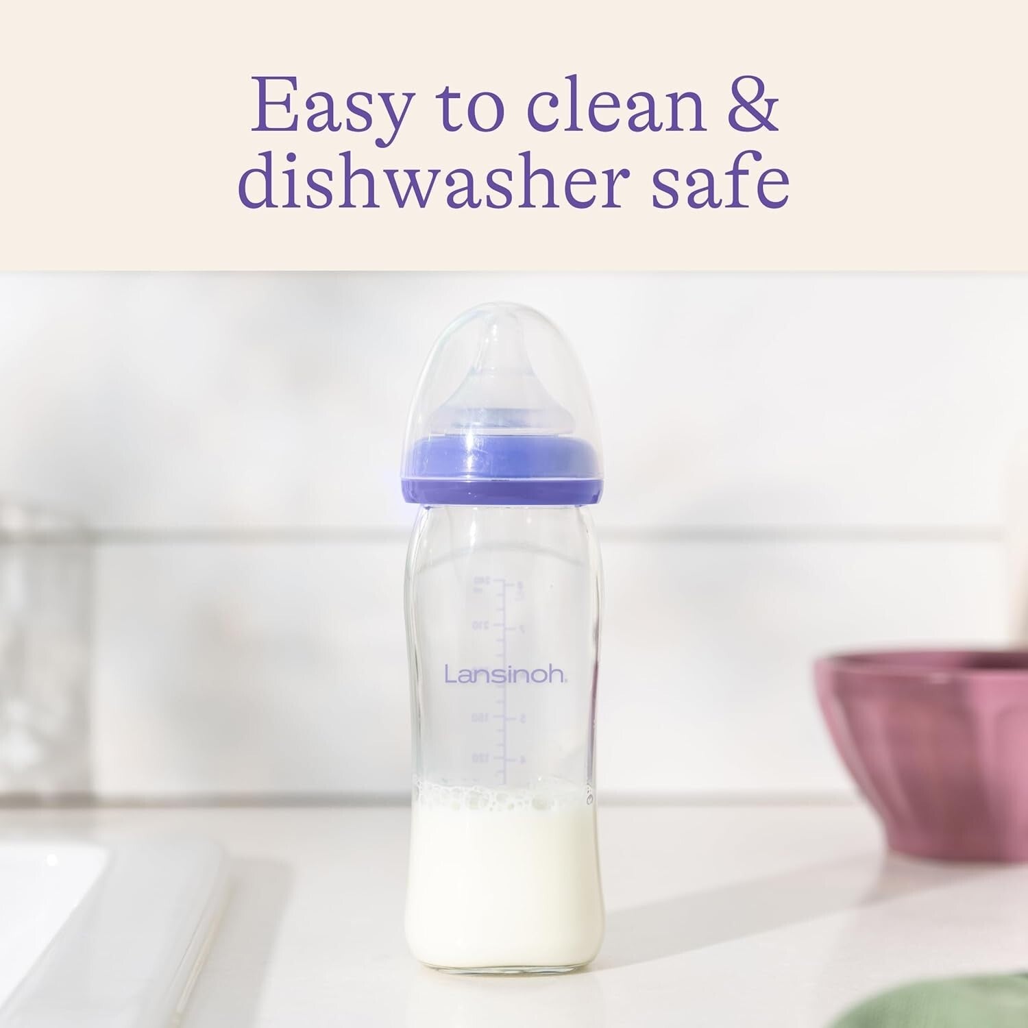 4 Pack Anti-Colic Vented Glass Baby Bottles – 8 Oz, BPA-Free and Dishwasher Safe