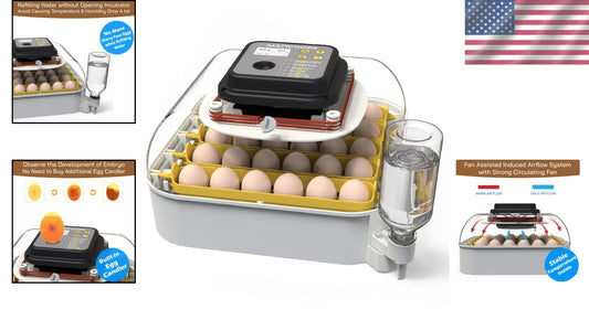 Advanced 30 Egg Incubator with Built-In Candler and External Water Refill