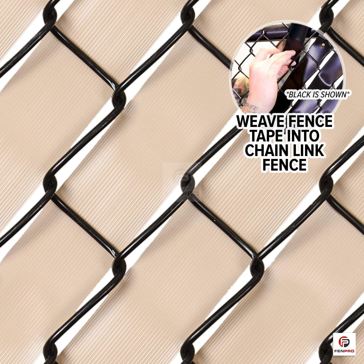 250ft Desert Tan Privacy Tape for Chain Link Fences - Ideal for Outdoor Privacy