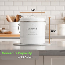 Load image into Gallery viewer, Sleek 1.3 Gallon Indoor Compost Pail with Lid – Eco-Friendly Kitchen Solution