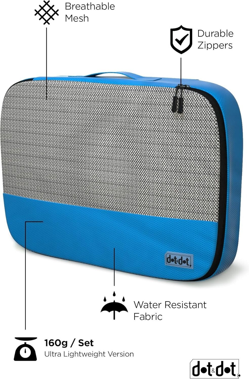 Stylish Blue Packing Cubes - Space-Saving Organizers for Convenient Travel