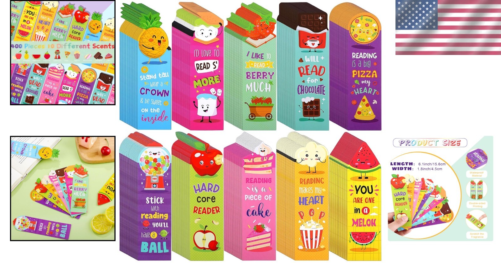 Engaging 400-Piece Scented Bookmarks: Perfect Gifts for Students and Book Lovers