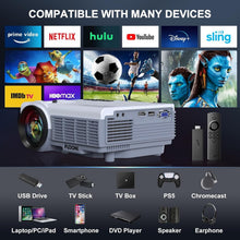 Load image into Gallery viewer, Home Theater Projector: 1080P, 14000L Brightness, 5G WiFi &amp; Bluetooth Connection