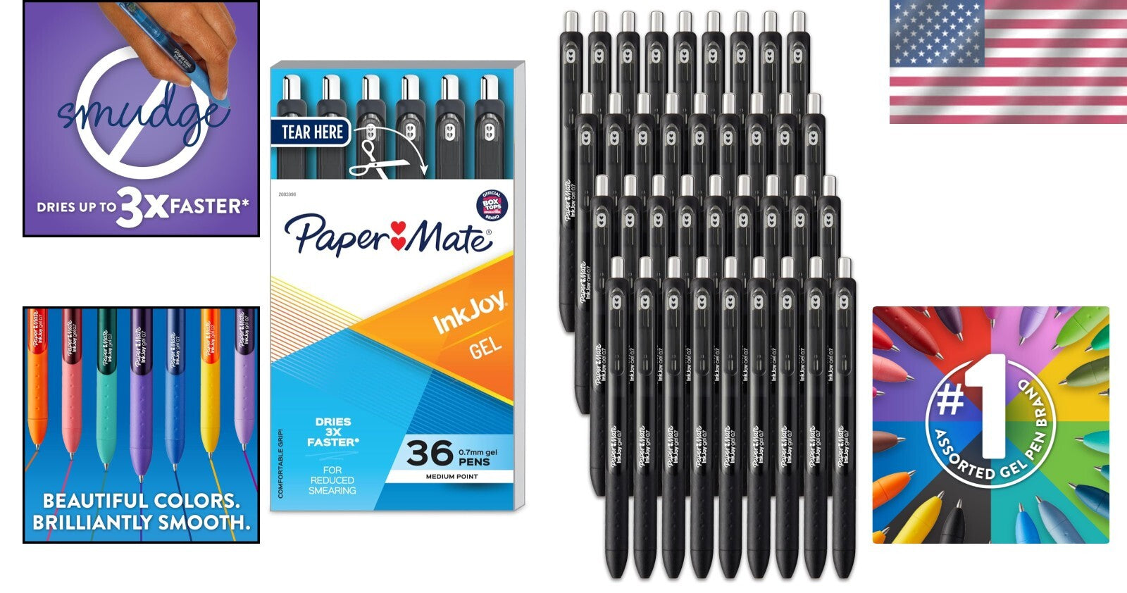 Versatile InkJoy Gel Pens, 36 Pack of Medium Point 0.7mm, Black - Ideal for All