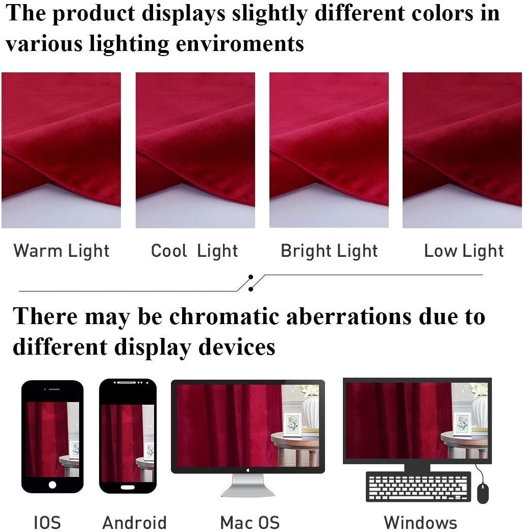 Elegant Red Velvet Drapes for Winter & Halloween Decor, 52" x 84" - 2 Panels