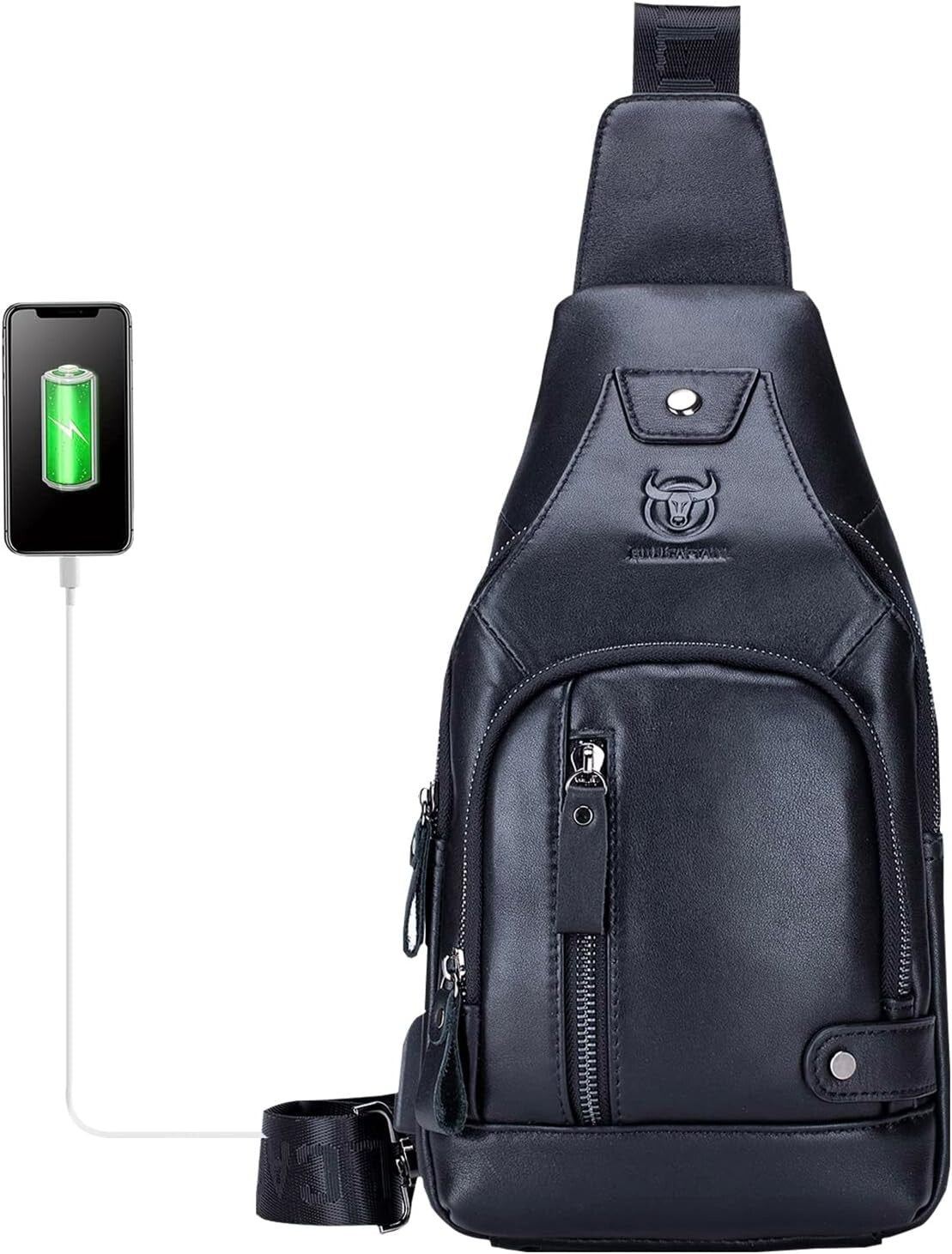 Versatile Genuine Leather Men’s Sling Bag - Casual Crossbody for Essentials