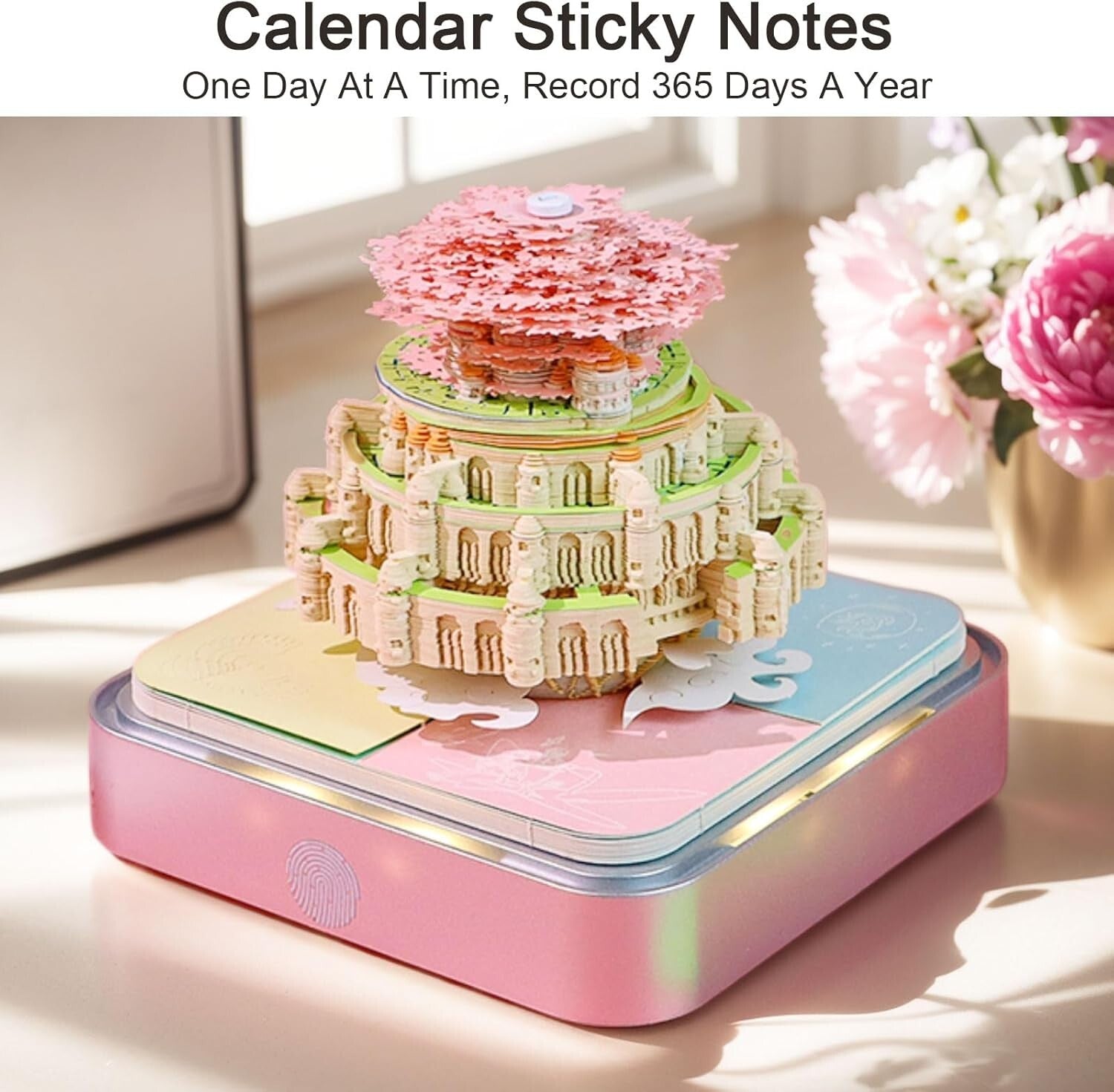 Artistic 3D Calendar 2025 – Tear-Away Note Pad with LED Lights for Inspiration