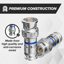 Load image into Gallery viewer, 100 Pack Male BNC Compression Connectors - Easy Install for Security Systems