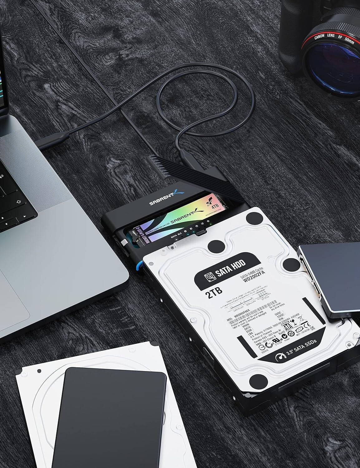 500 MB/s USB 3.2 SSD Converter with Tool-Less Cloning for Backup & Upgrade