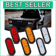 Load image into Gallery viewer, Waterproof 6-Inch Oval Tail Lights - 10LEDs with Flush Mount Grommets for Trucks