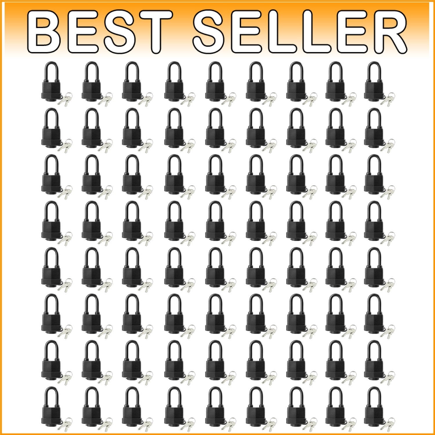 Durable Outdoor Keyed Alike Padlocks - 72 Piece Set, Waterproof Design
