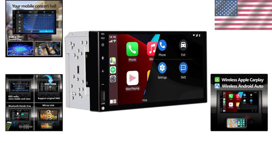 Advanced Double Din Car Stereo with Wireless CarPlay & Superior Sound Quality