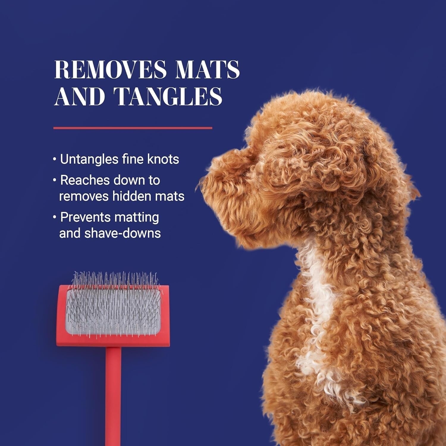 Extra-Long Pin Dog Slicker Brush - Effective Grooming for Double-Coated Breeds