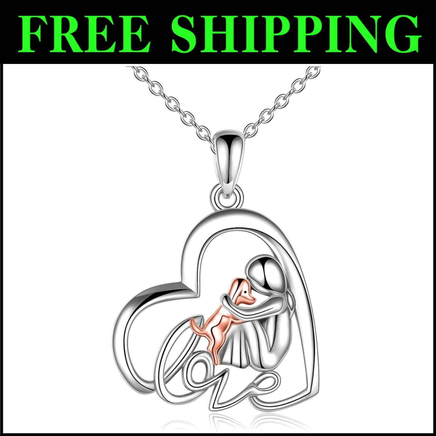 Hypoallergenic Sterling Silver Dog Angel Necklace - Memorial Gift for Women