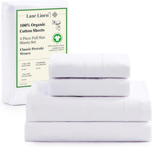 Load image into Gallery viewer, OEKO-TEX Certified 4-Piece Organic Cotton Full Sheet Set with Deep Pocket Design