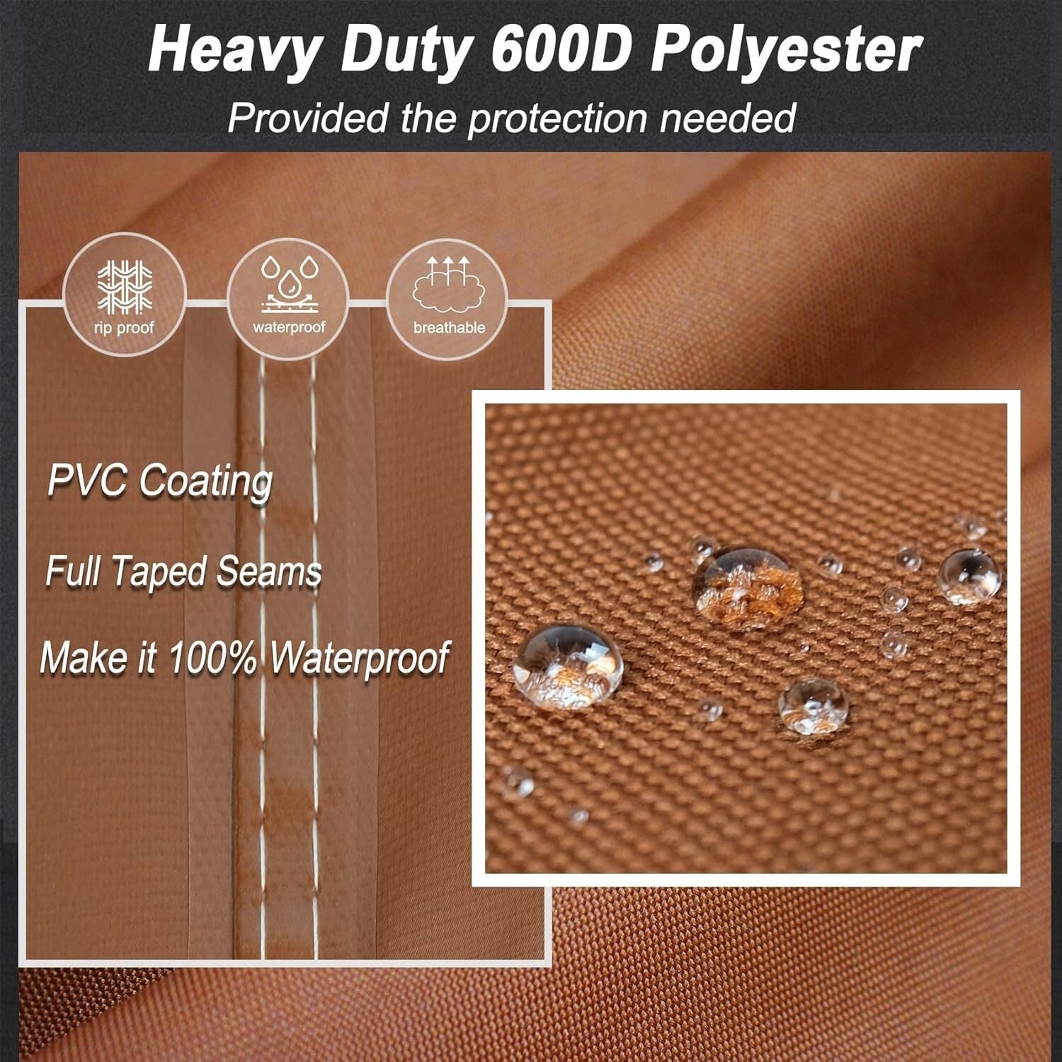 Premium Heavy-Duty 64 Inch Gas Grill Cover with Air Vent & Double Stitching