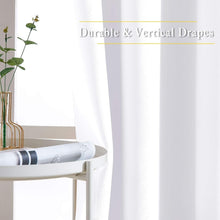 Load image into Gallery viewer, Modern White Room Darkening Grommet Curtains - Noise Reducing Insulated Panels