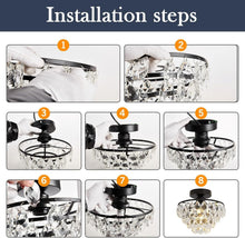 Load image into Gallery viewer, Small Modern Crystal Ceiling Light Chandelier for Hallway &amp; Bedroom Elegance