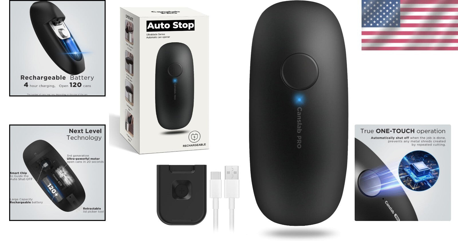 Hands-Free Electric Can Opener with Auto Stop - Ideal for Seniors with Arthritis