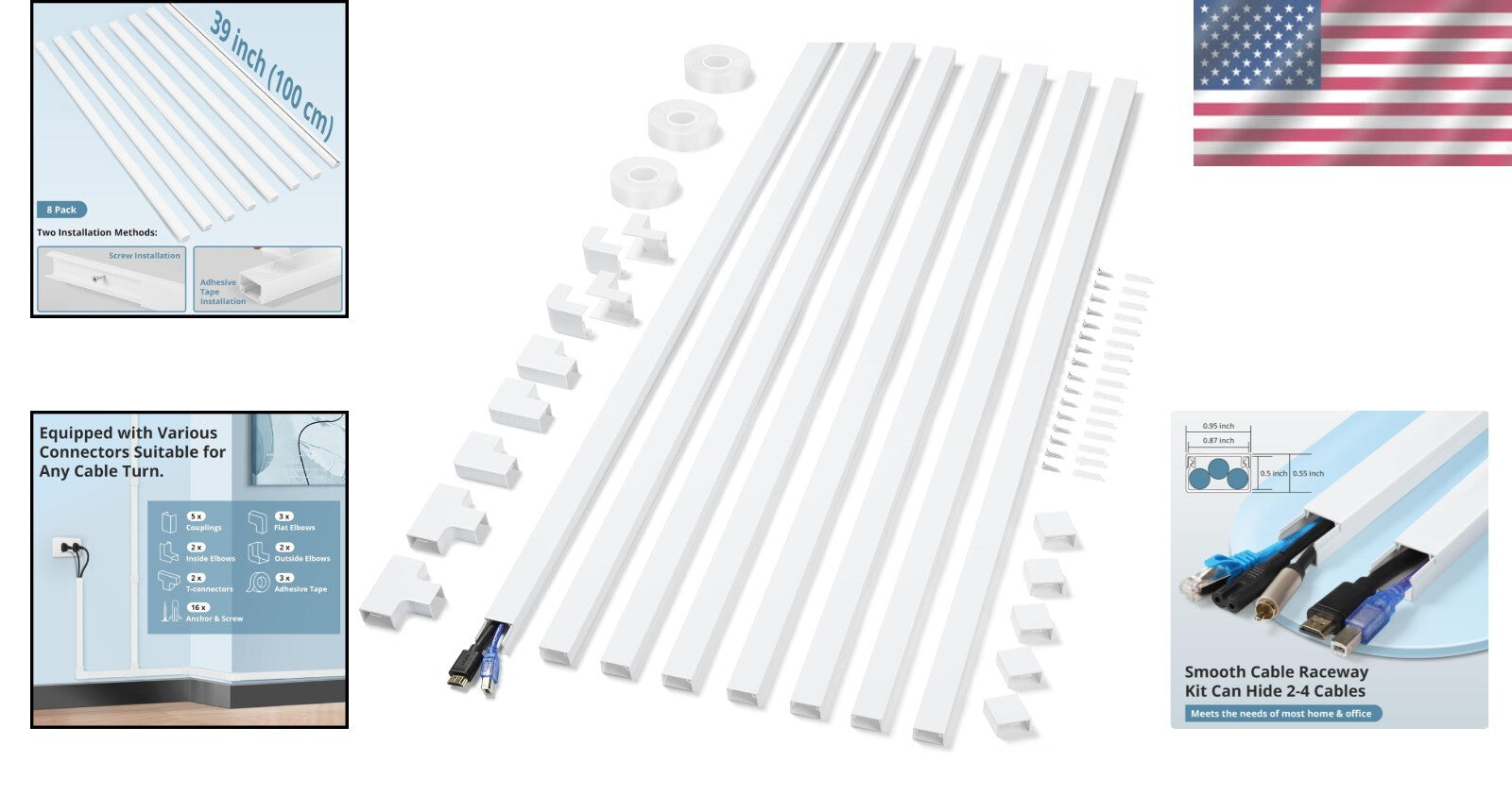 Safety-Focused Cord Concealer System - Perfect for Homes with Pets & Kids