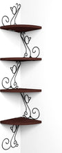 Load image into Gallery viewer, Versatile Walnut Finish Corner Shelf – Decorate and Organize Your Home Stylishly