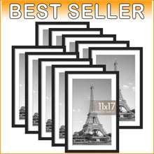 Load image into Gallery viewer, Versatile 11x17 Frames Set of 10 - Perfect for 9x15 Photos with Mat or Without